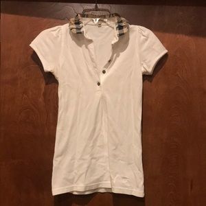 Burberry ruffle collar polo